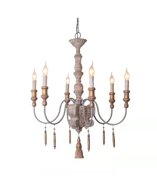 Creative American rural French solid wood used exit chandelier villa dining room bedroom home stay hotel lamps