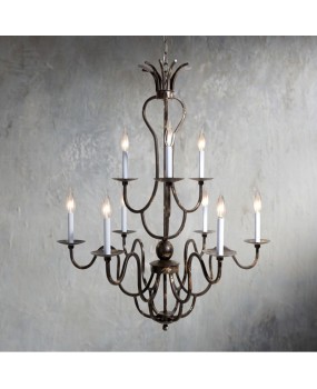 European retro iron pendant lamp, Baroque villa living room lamp, hotel club, French creative castle lighting fixture