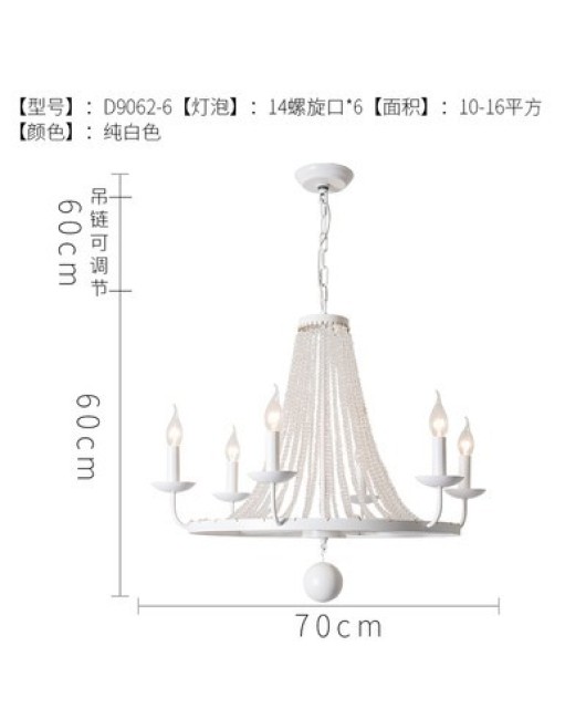 American countryside retro vintage French countryside crystal chandelier living room dining room bedroom clothing store mounted lighting fixtures