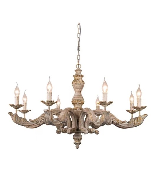 American retro French solid wood chandelier French creative living room dining room bedroom villa soft decoration designer lighting fixtures