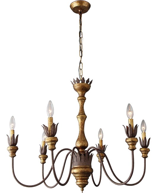 Designer's Creative French Solid Wood Carving Vintage Chandelier Villa Restaurant Bedroom Clubhouse Western Restaurant Coffee Shop Lamp