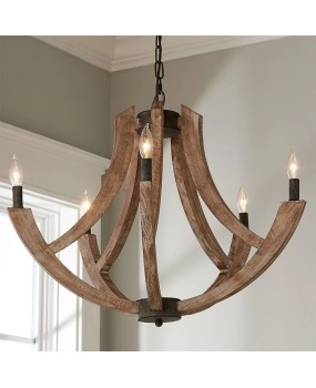 American style rural branch chandelier, living room restaurant, homestay, retro style lighting, wabi sabi style personalized bedroom wooden art lighting