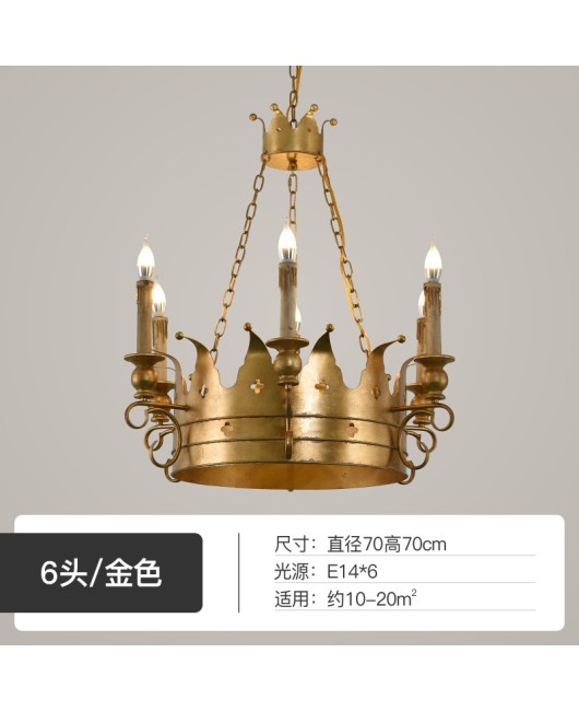 American style countryside wrought iron crown chandelier, living room, dining room, bedroom, clothing store, corridor, homestay, decorative chandelier