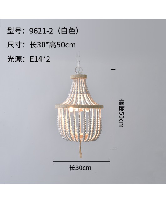 Cross border exclusive Bohemian style wooden bead pendant light for American countryside