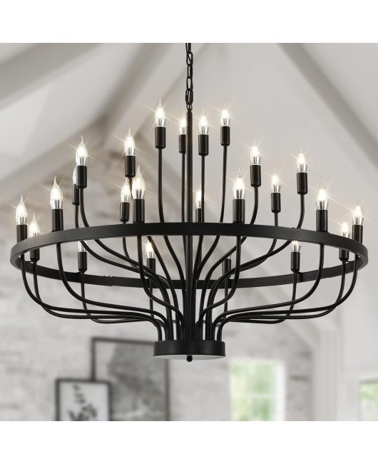 American style countryside minimalist wrought iron chandelier villa living room duplex restaurant clothing store homestay hotel Western restaurant light