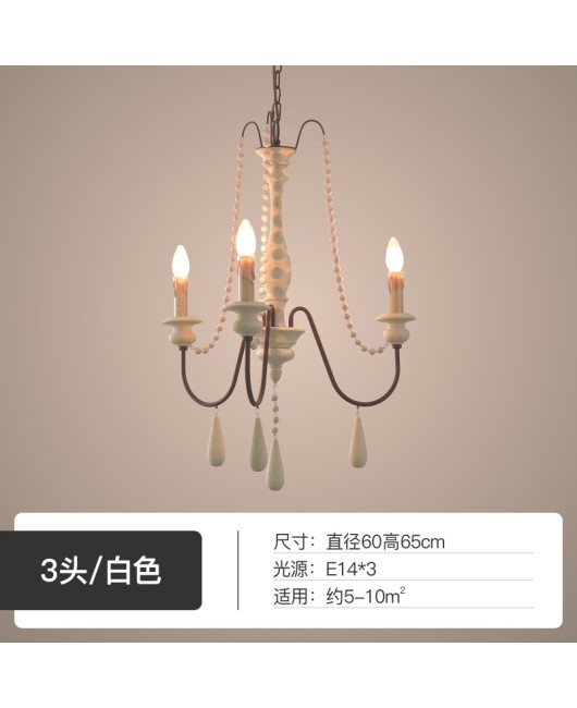 Creative American rural French pastoral wooden chandelier living room dining room bedroom clothing store homestay chandelier