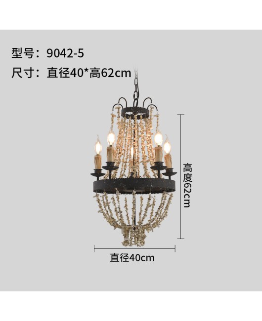 Creative American style country personality stone pendant lamp living room dining room bedroom villa duplex building homestay retro lamps