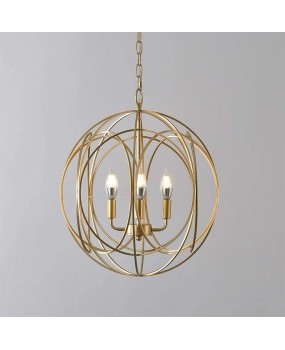 Creative American rural French iron chandelier gold spherical Nordic living room dining room bedroom corridor simple chandelier