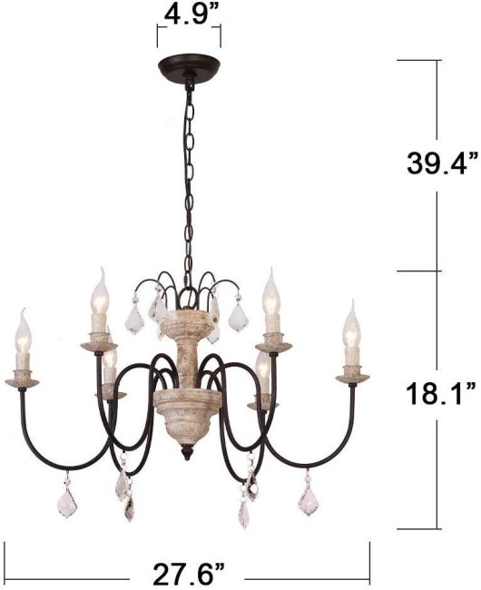 Creative American rural retro wood chandelier French living room dining room bedroom home stay clothing store chandelier