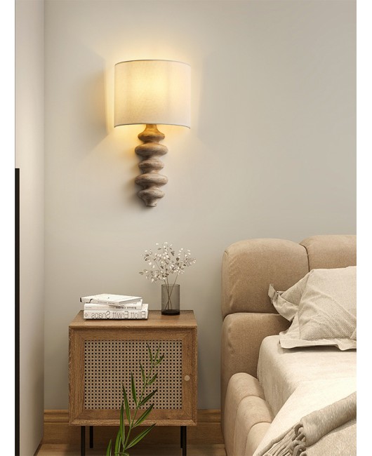 】Decorative living room wall lamps, study bedside lamps, spiral solid wood American bedroom corridor lamps, retro style