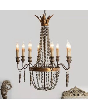 Creative American rural French retro old chandelier living room dining room bedroom duplex villa chandelier