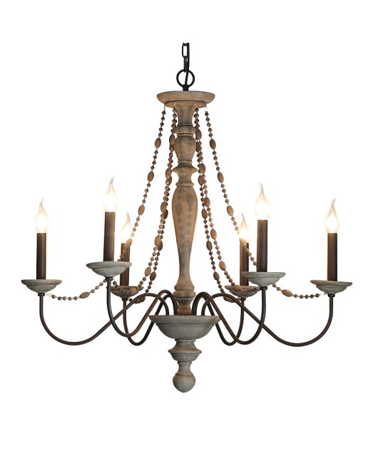 Creative American rural French pastoral simple wooden chandelier personality living room dining room bedroom staircase chandelier