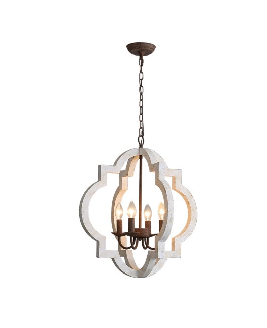 Cross border exclusive use of American style rural woodcraft antique chandeliers, living rooms, dining rooms, bedrooms, homestays, woodcraft lighting fixtures