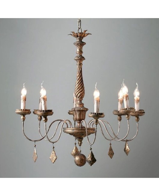 Creative American rural French retro villa chandelier living room staircase duplex building home stay hotel chandelier