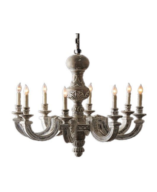 American style countryside chandelier, vintage restaurant, solid wood, European style antique wood art, living room, bedroom, French style candle lighting fixtures