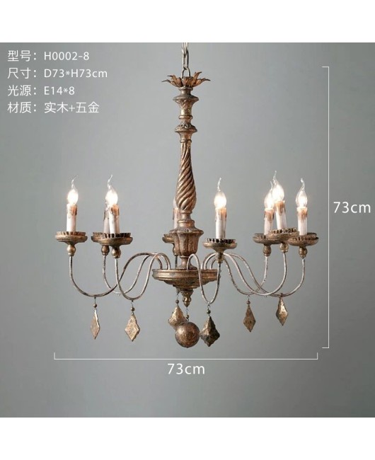 Creative American rural French retro villa chandelier living room staircase duplex building home stay hotel chandelier