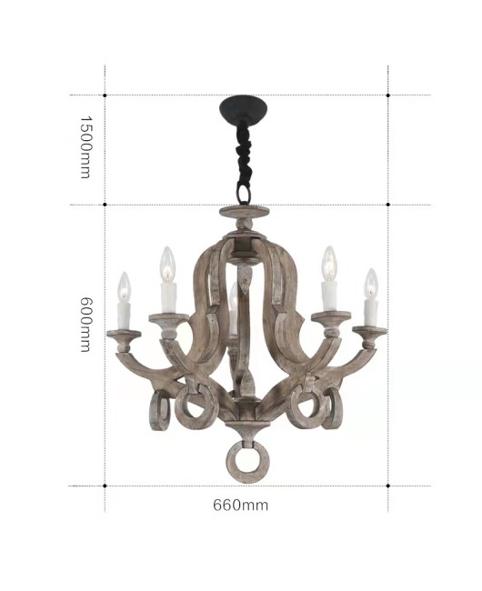 Creative American rural French solid wood used chandelier living room dining room hallway home stay lamps