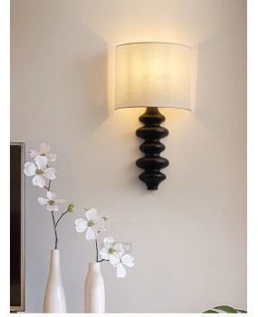 】Decorative living room wall lamps, study bedside lamps, spiral solid wood American bedroom corridor lamps, retro style