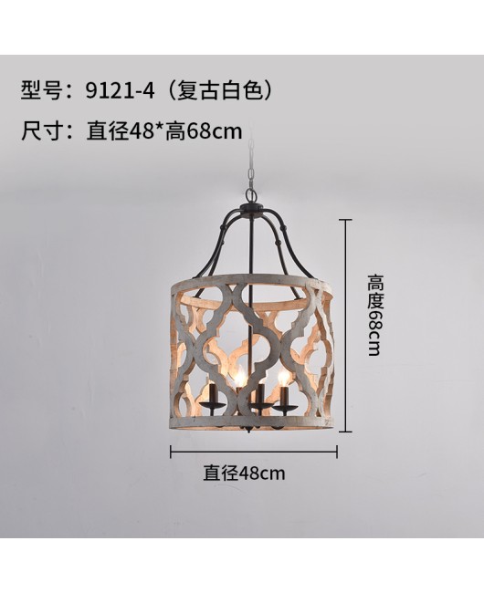 Creative American rural French wooden chandelier Nordic living room dining room bedroom corridor home stay decorative lamps