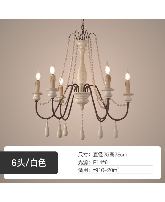 Creative American rural French pastoral wooden chandelier living room dining room bedroom clothing store homestay chandelier