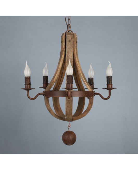 Creative American rural industrial style wooden chandelier living room restaurant cafe bar bedroom home stay hotel lamps