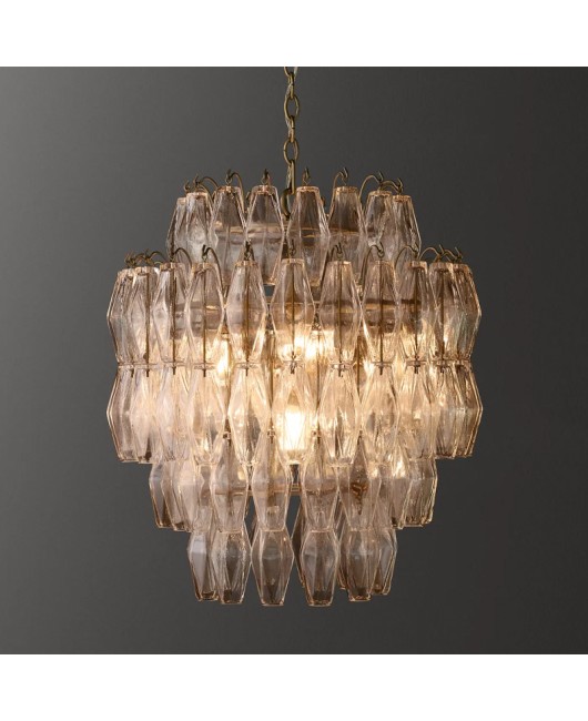 French retro glass pendant light, simple and atmospheric, creative designer, American living room, dining room, bedroom, room master light