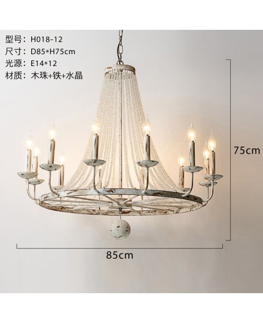 American countryside retro vintage French countryside crystal chandelier living room dining room bedroom clothing store mounted lighting fixtures