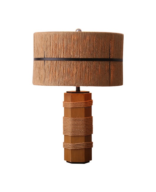 Creative American rural solid wood desk lamp designer soft decoration bedroom bedside study living room home stay hotel room lamp