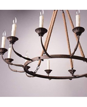 Cross border exclusive American countryside antique wrought iron chandelier, living room, dining room, staircase, villa chandelier