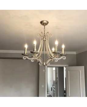 American countryside wrought iron crystal chandelier, creative French Nordic living room, dining room, bedroom, corridor, retro modern lighting fixtures