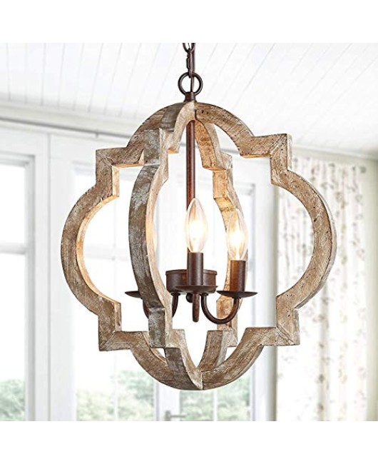 Cross border exclusive use of American style rural woodcraft antique chandeliers, living rooms, dining rooms, bedrooms, homestays, woodcraft lighting fixtures