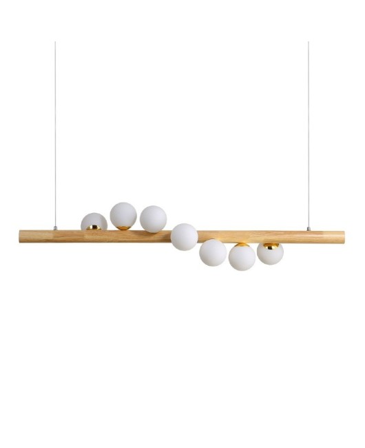 Cross border exclusive Nordic wood minimalist magic bean pendant light, dining room, living room, kitchen solid wood pendant light