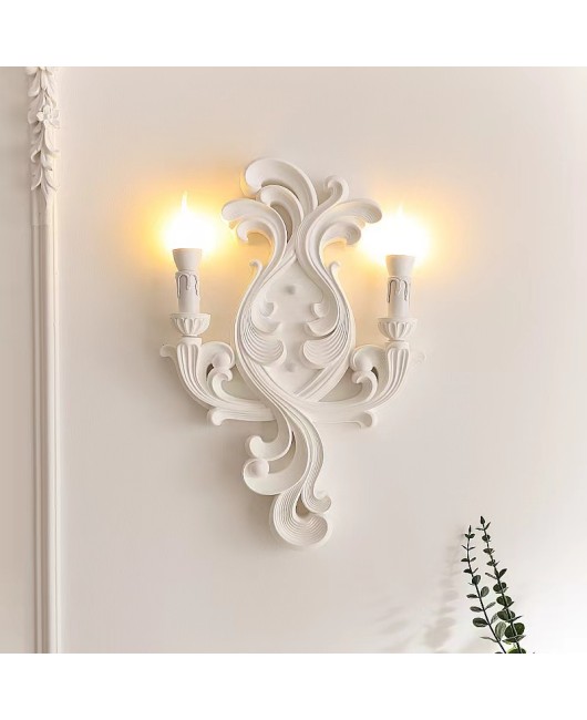 French gypsum wall lamp, light luxury European style luxurious aisle lamp, retro art cream style living room bedroom bedside wall lamp