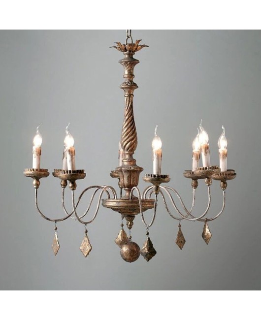 Creative American rural French retro villa chandelier living room staircase duplex building home stay hotel chandelier