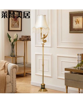 French countryside full copper floor lamp luxurious retro creative European palace villa living room angel study decoration