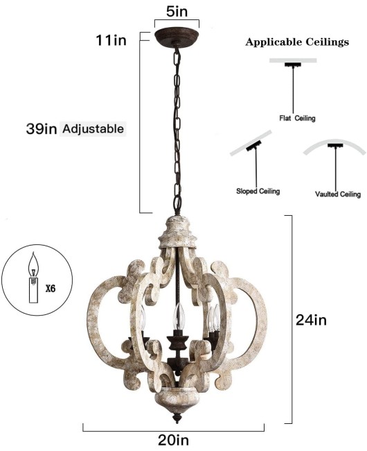 Creative and minimalist American countryside French solid wood antique chandelier bedroom living room dining room corridor homestay lighting fixtures