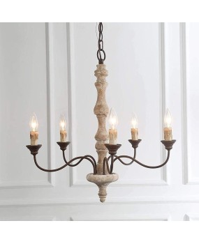 Creative American rural French solid wood simple chandelier living room dining room home stay bedroom simple personality creative lamps