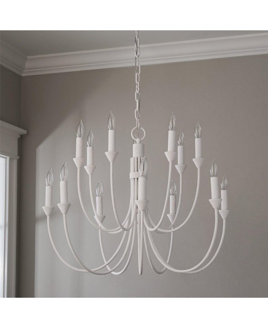 American style minimalist wrought iron chandelier, French retro atmospheric creative designer, internet famous restaurant, living room, bedroom, room