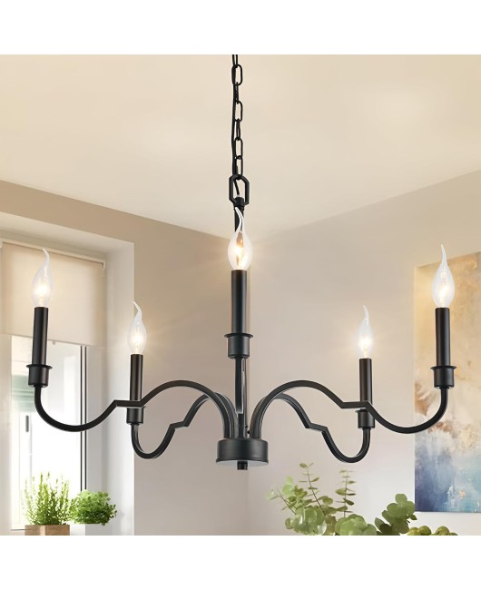 American countryside minimalist wrought iron chandelier, living room, dining room, bedroom, cloakroom, staircase, homestay, hotel, clothing store, lighting fixtures