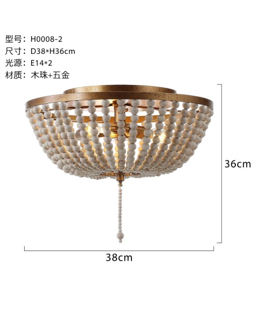 Creative American Rural Bohemia Exit Wood Bead Ceiling Light Living Room Dining Room Corridor Entrance Light