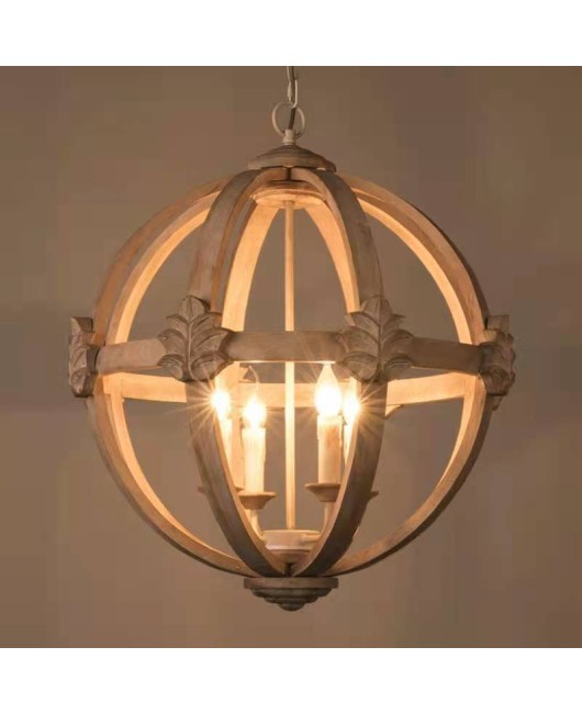 Cross border exclusive American style rural wooden pendant lights, living rooms, dining rooms, bedrooms, stairwells, clothing stores, and decorative lighting fixtures