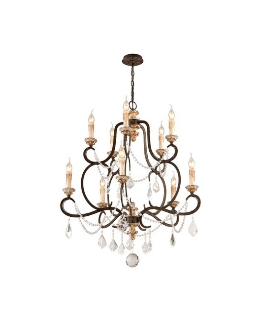 Creative American village French chandelier villa duplex hotel hall living room bedroom retro lamps