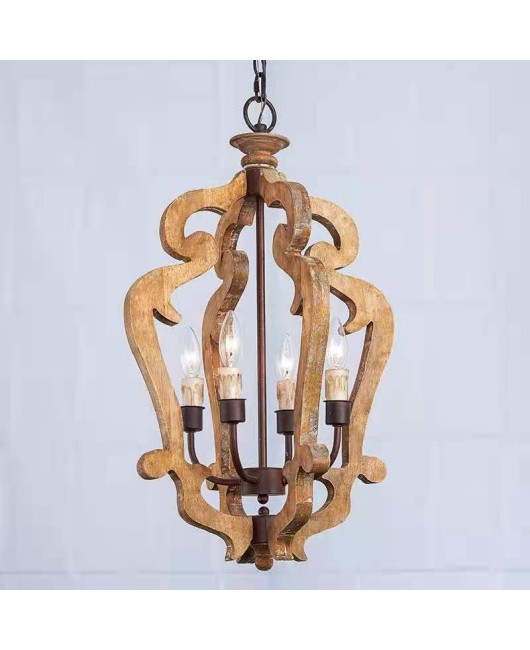 American style countryside French solid wood vintage vintage antique chandelier living room dining room bedroom clothing store homestay chandelier