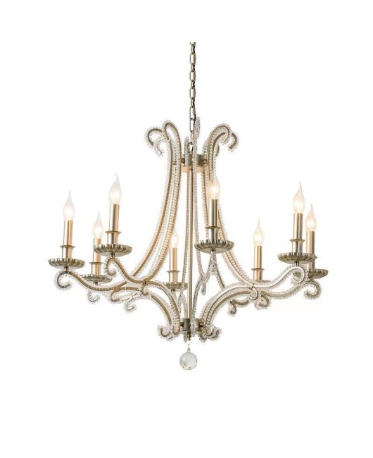 American countryside wrought iron crystal chandelier, creative French Nordic living room, dining room, bedroom, corridor, retro modern lighting fixtures