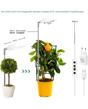 Full spectrum indoor simulated solar LED plant growth lamp, succulent green plant flower indoor plug-in telescopic fill light