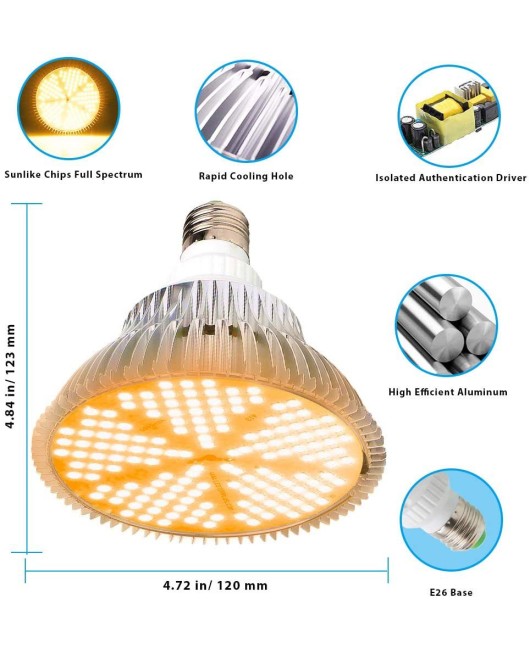 100W LED growth bulb pure warm full spectrum growth lamp 150LED 160 degree plant growth lamp