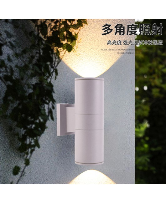 Wholesale LED outdoor wall lights from manufacturers, up and down lighting, single head wall lights, aluminum materials, creative circular double head wall lights