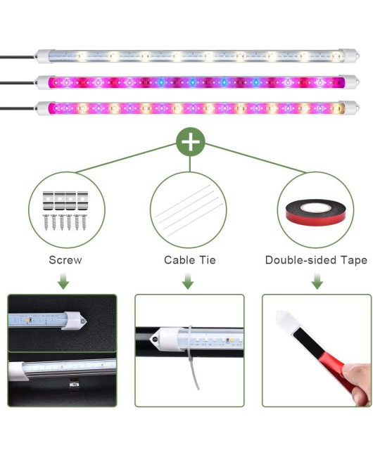 Amazon cross-border LED plant growth lamp remote control red, blue, yellow full spectrum light strip T5 tube 12V fill light