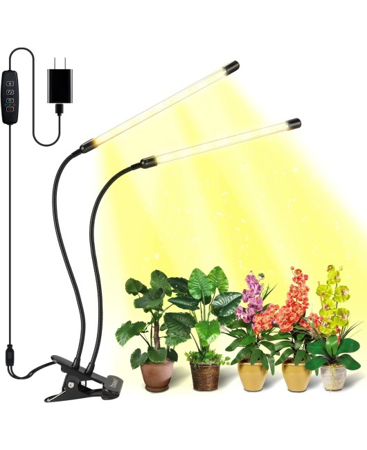 Cross border LED clip plant light, four headed succulent plant growth light, USB adjustable timed dimming full spectrum growth light