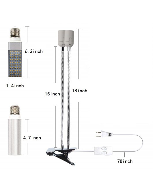 Cross border exclusive clip hose plant light 50W timed dimming 24-hour cycle replaceable lamp head full spectrum